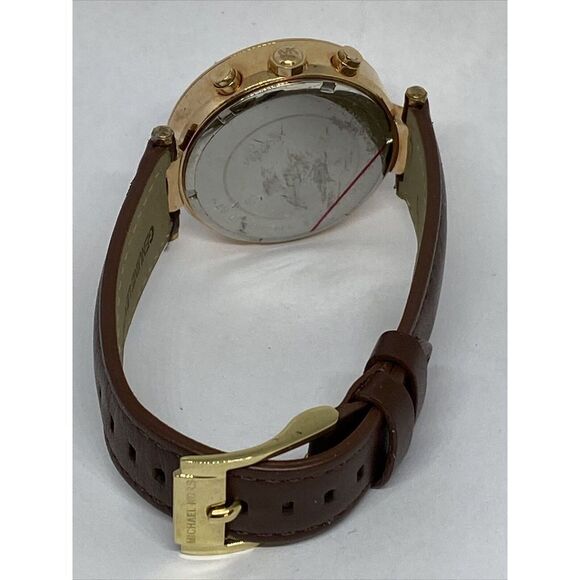 Michael Kors MK5774 Women's Brown Leather Analog White Dial Quartz Watch XX476 - Picture 10 of 12